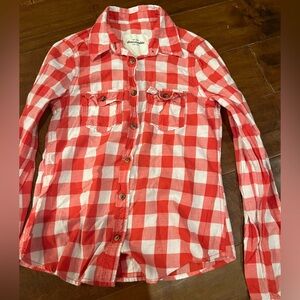 Abercrombie & Fitch Red and White Plaid Youth Shirt
